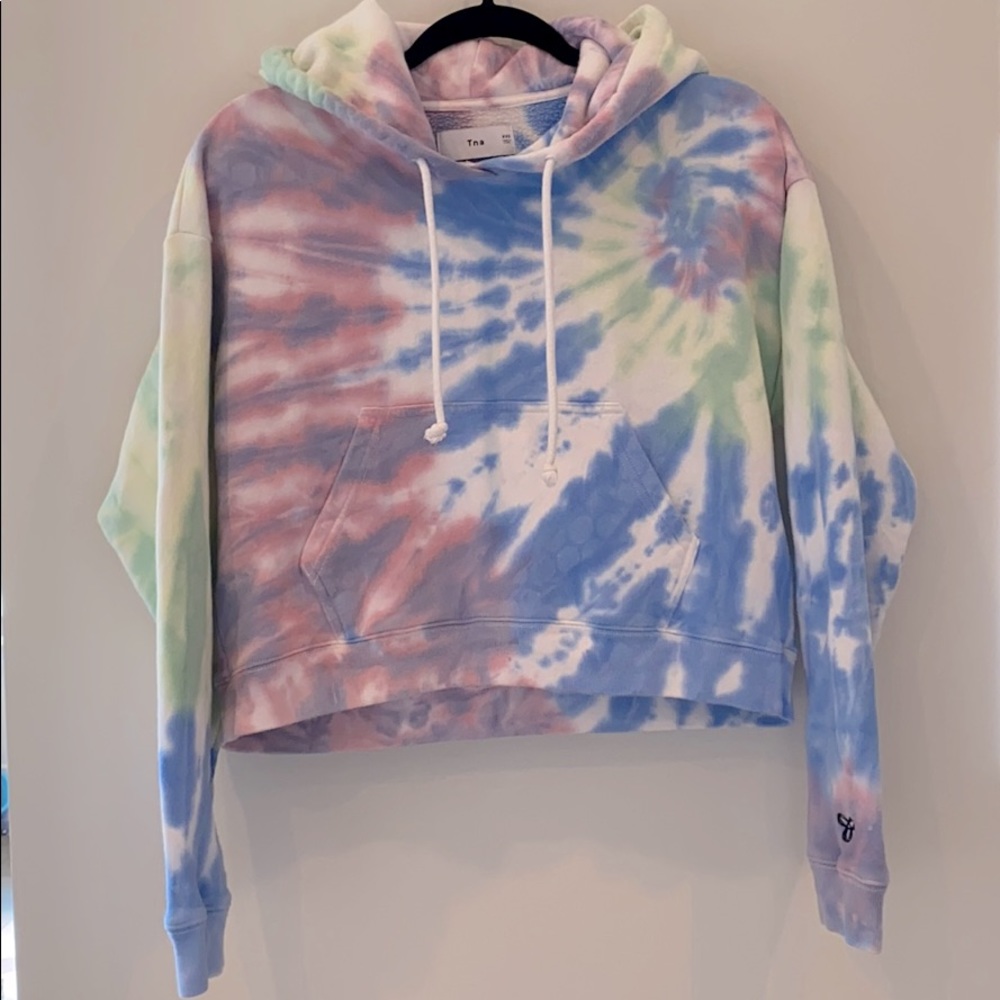 Tna tie-dye cropped hoodie